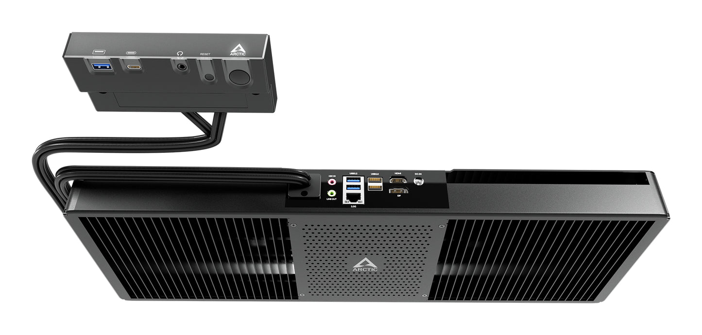 ARCTIC Senza Under Desk PC, Ryzen 7 5700G, 32GB DDR4, 1TB SSD, Wi-Fi 6E, 2.5G LAN, USB-C, Silent Passive Cooling, Windows 11 Pro N