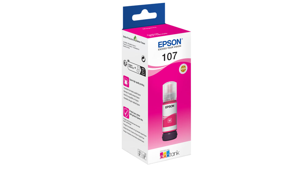 Epson 107 Genuine Magenta Ink Bottle, Standard Yield, C13T09B340, image 4