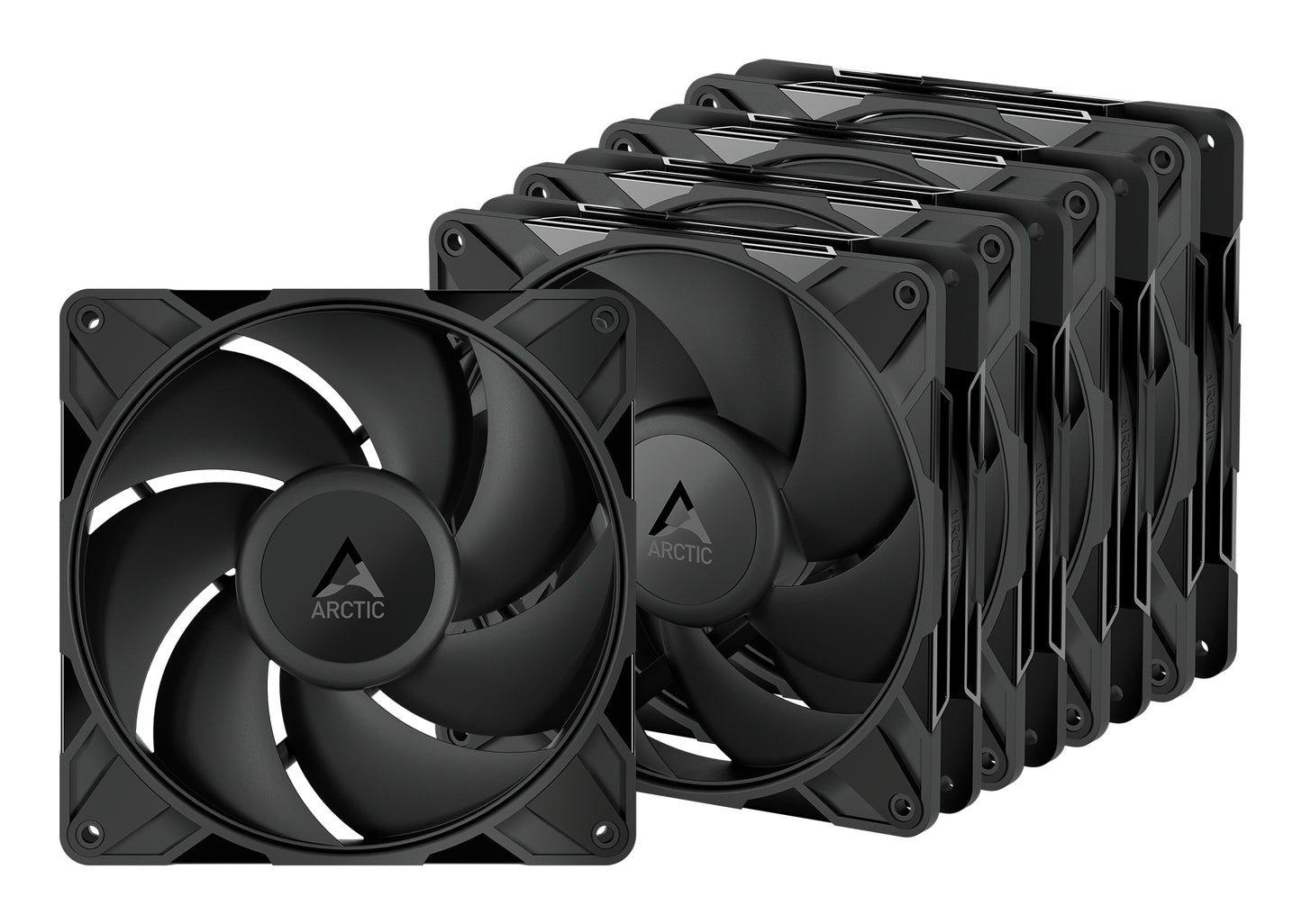 ARCTIC P14 Pro PST 140mm PWM Case Fans w/ Cable Splitters (5 Pack), Fluid Dynamic Bearing, 400-2500 RPM, Black