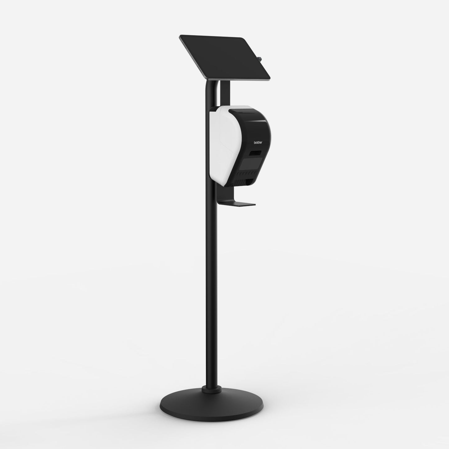 Bouncepad Core Floorstanding + Brother Printer Mount | Black | Compatible with All USB-C Tablets