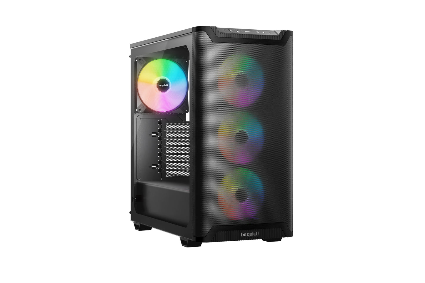 Be Quiet! Pure Base 501 LX Gaming Case w/ Glass Side, ATX, Compact Design, 4x ARGB Fans, ARGB Controller & Hub, High Airflow, USB-C, Black