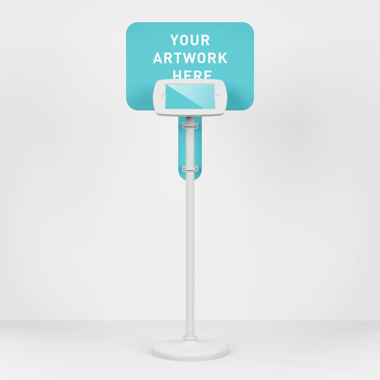 Bouncepad Placard Branding Board | White | Includes Attachments for our Floorstanding Range