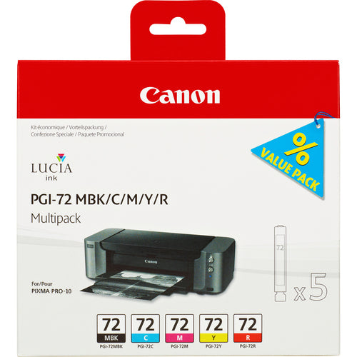 Canon PGI-72 Genuine 4-Colour Ink Multipack, 1,640 Pages