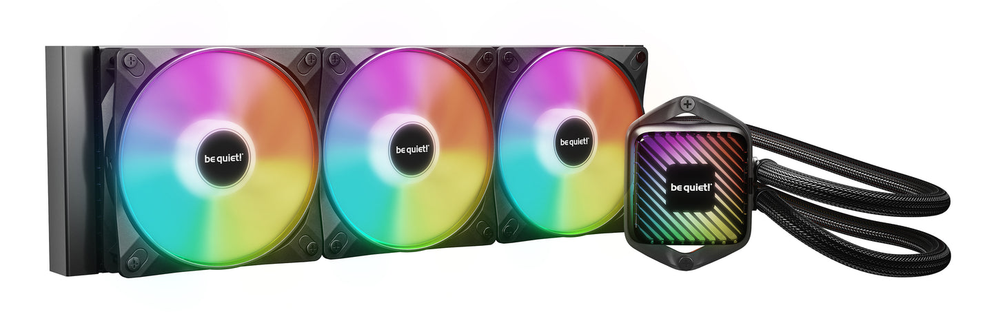 Be Quiet! Pure Loop 3 LX 360mm Liquid CPU Cooler, 3x Light Wings LX Daisy-chained PWM Fans, ARGB Cooling Block w/ 10 Lighting Foils, Black
