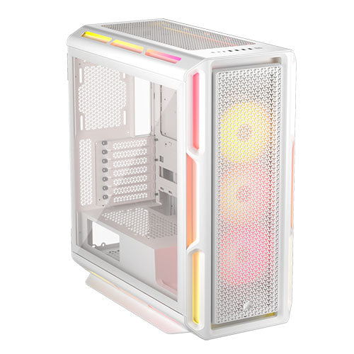 Corsair iCUE LINK 5000T LX RGB Gaming Case w/ Glass Side, E-ATX, 3x RGB Fans & iCUE LINK Hub, RGB Light Strips, USB-C, Asus BTF Compatible, White