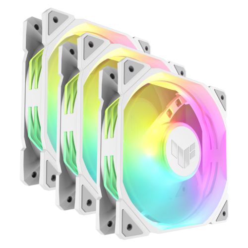Asus TUF Gaming TR120 ARGB 120mm PWM Case Fans (3 Pack), Hydraulic Bearing, 28mm Frame, Double-layer LED Matrix Design, 2000 RPM, White