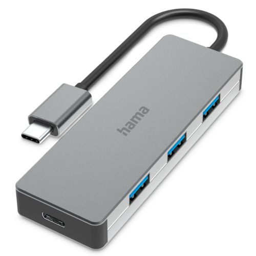 Hama 4-Port USB-C 3.2 Gen2 Hub - 3x USB-A, 1x USB-C, Aluminium