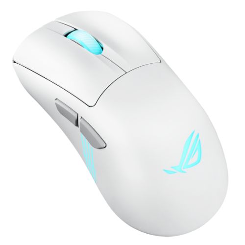 Asus ROG Keris II Origin Wireless Lightweight RGB Gaming Mouse, Wired/Wireless/Btooth, AimPoint Pro Sensor, Push-Fit Switch Socket, 42000 DPI, Moonlight White