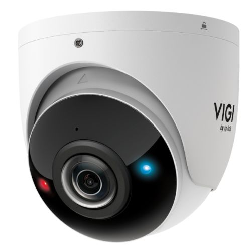 TP-LINK (InSight S485PI) VIGI 8MP Outdoor IR Panoramic Turret Network Camera, IP67, PoE, 180° Panorama, AI Detection/Classification, Red-Blue Warning Lights