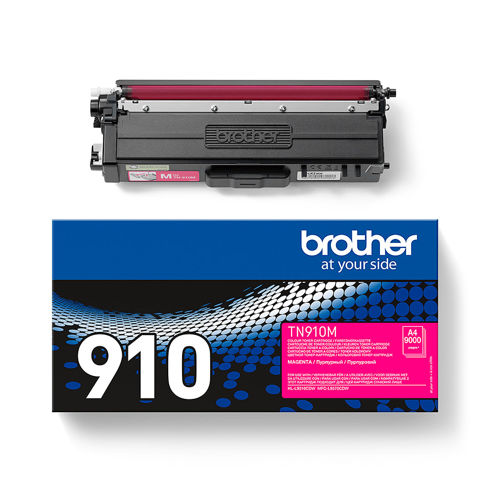 Brother TN-910M Genuine Magenta Toner Cartridge, 9,000 Pages, image 4
