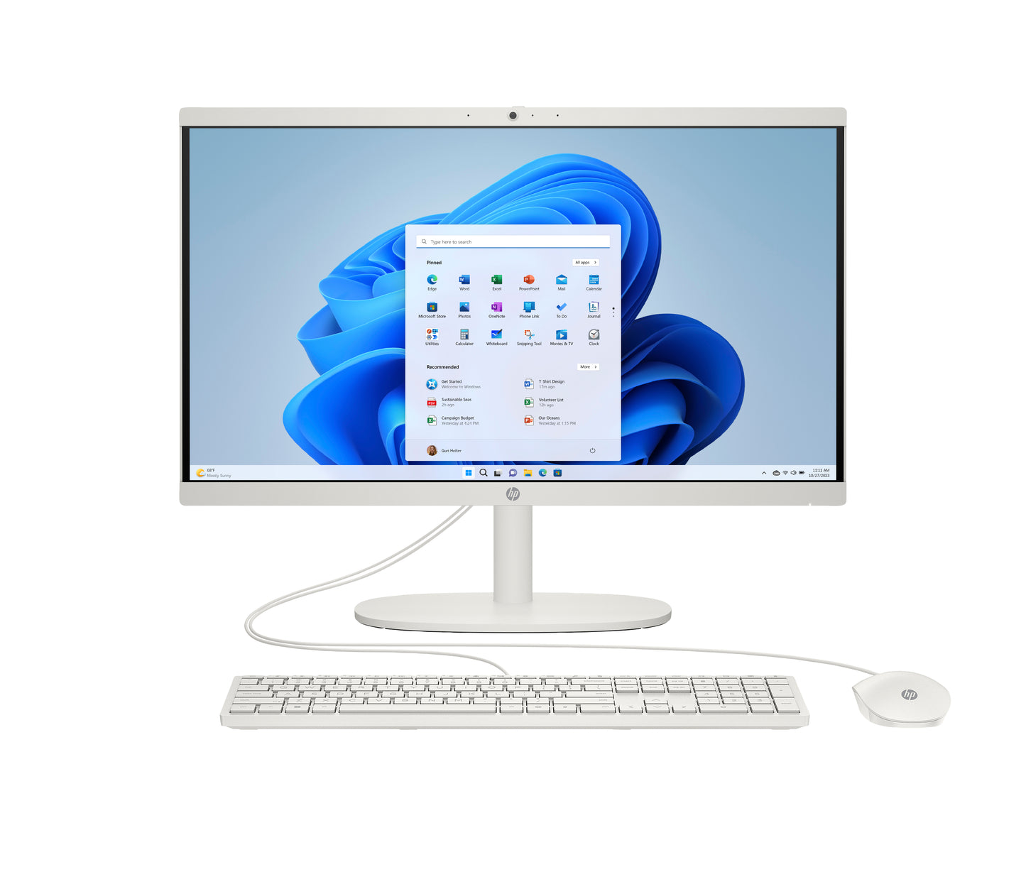 HP 22-dg0007na Intel® Celeron® N100 54.5 cm (21.4") 1920 x 1080 pixels All-in-One PC 8 GB DDR5-SDRAM 128 GB Flash Windows 11 Home Wi-Fi 6 (802.11ax) White