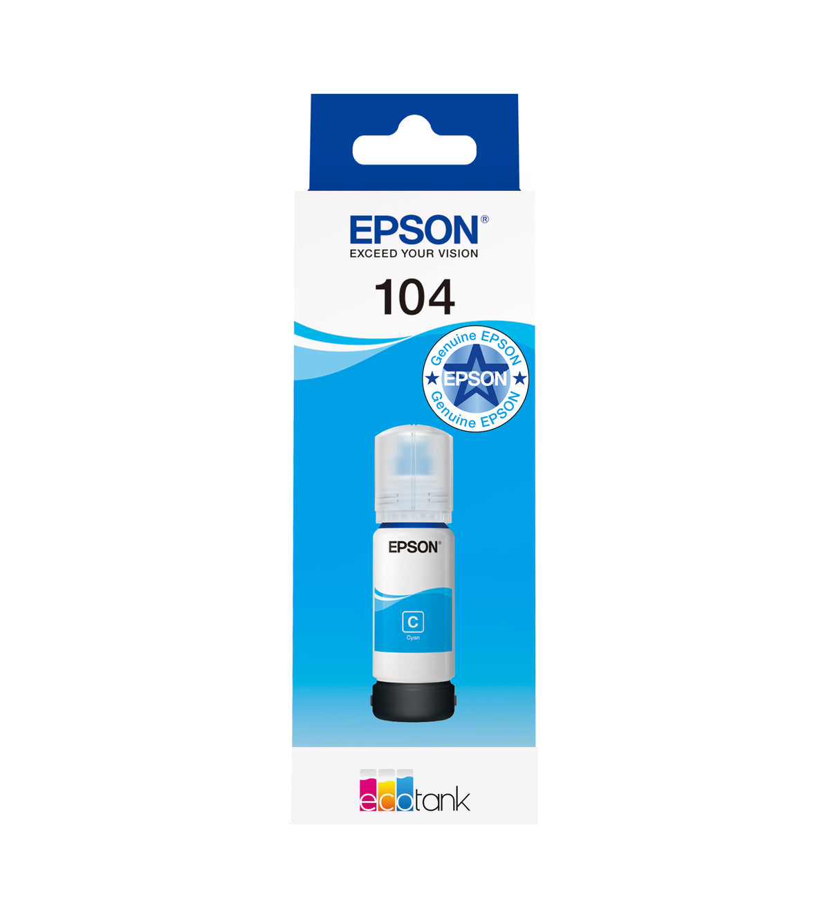 Epson 104 Genuine Cyan Ink Bottle, image 6
