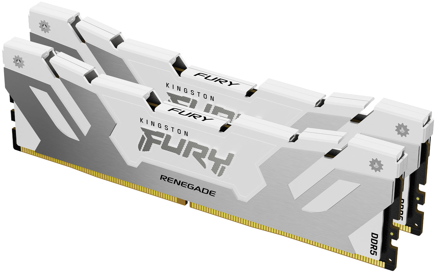 Kingston Fury Renegade 64GB Kit (2 x 32GB), DDR5, 6400MHz, CL32, 1.4V, ECC, XMP 3.0, PMIC, DIMM Memory, White/Silver
