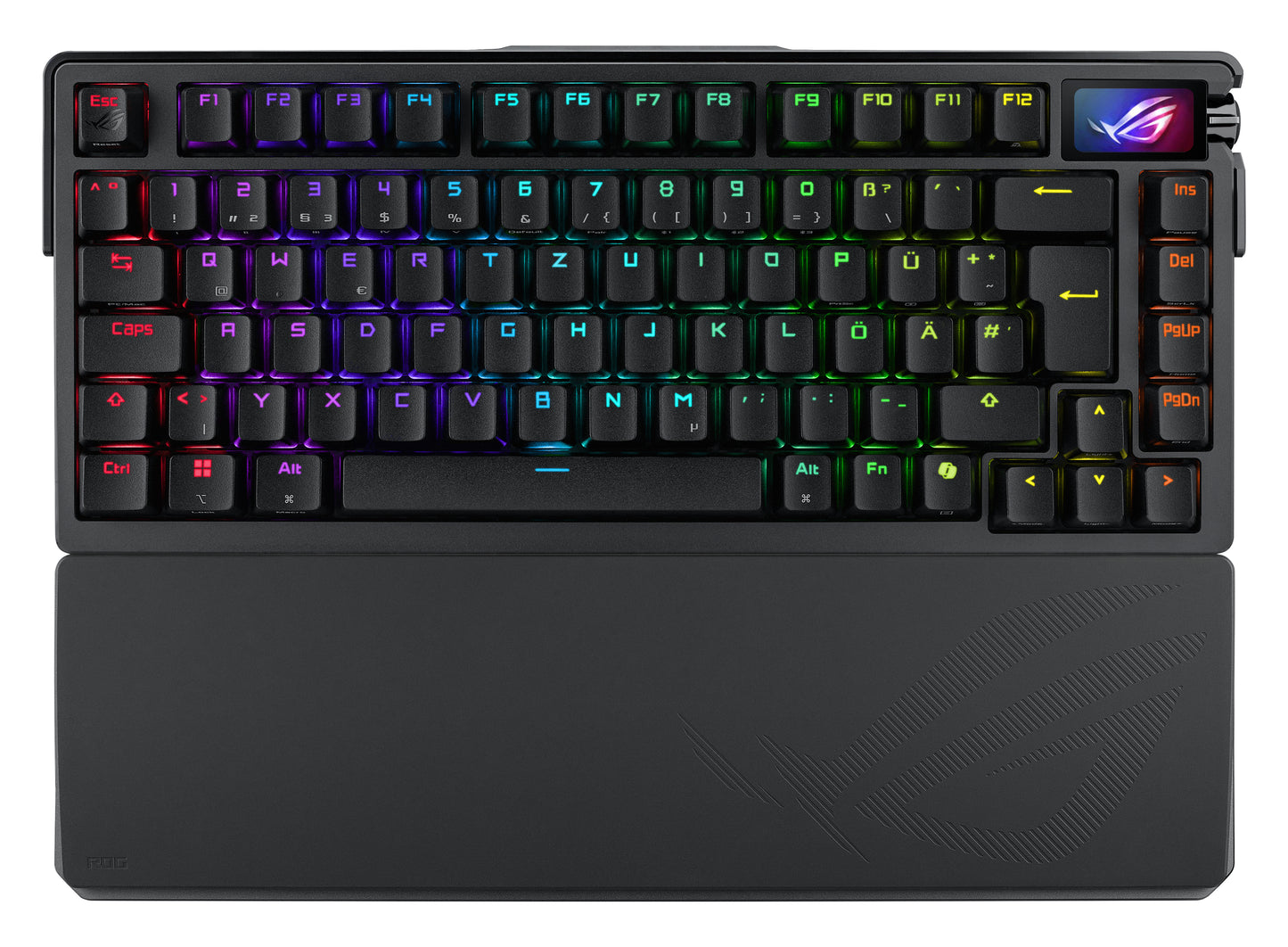Asus ROG AZOTH Extreme Compact 75% Mechanical RGB Gaming Keyboard, Wireless/Btooth/USB, NX Snow Switches, 8000Hz, OLED Display, Control Knob