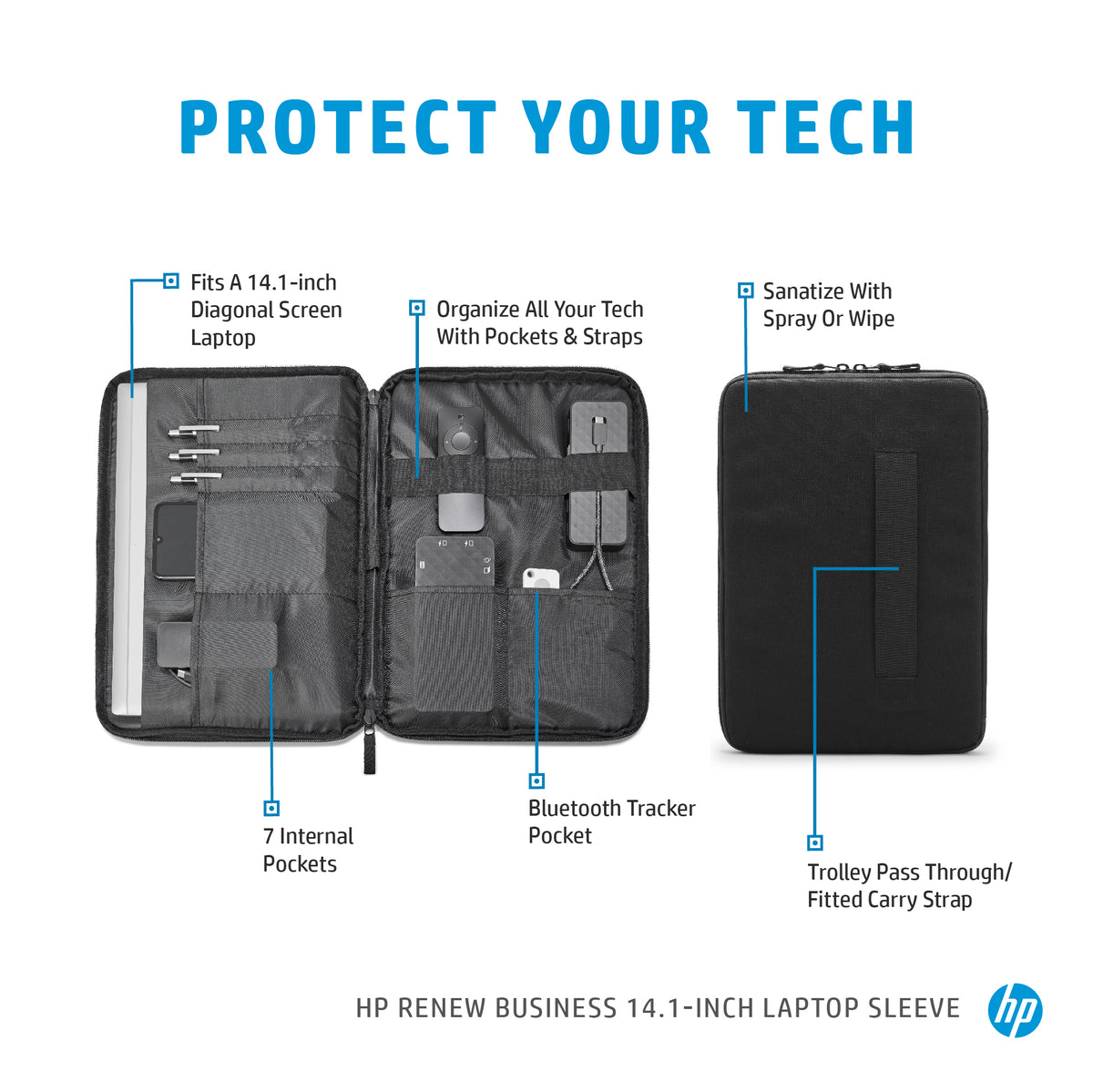 HP Renew Business 14.1" Laptop Sleeve, image 6