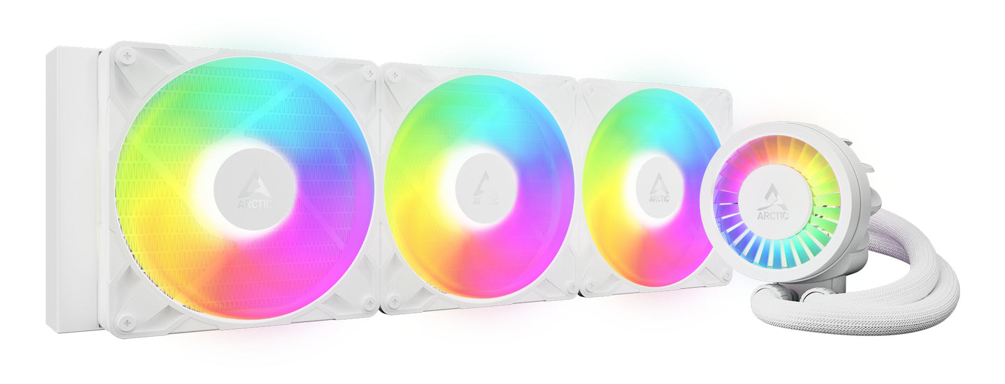 ARCTIC Liquid Freezer III Pro A-RGB 420mm Liquid CPU Cooler, P14 Pro PWM Fans & PWM Controlled Pump, White
