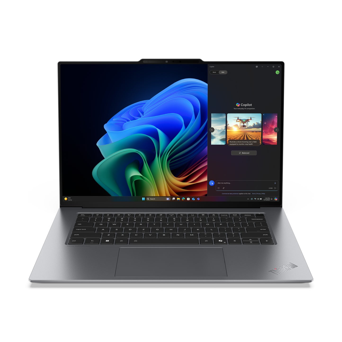 Lenovo ThinkPad X9-15 Gen 1 Copilot+ PC Intel Core Ultra 7 258V Laptop 38.9 cm (15.3") 2.8K 32 GB LPDDR5x-SDRAM 512 GB SSD Wi-Fi 7 (802.11be) Windows 11 Pro UK English Grey