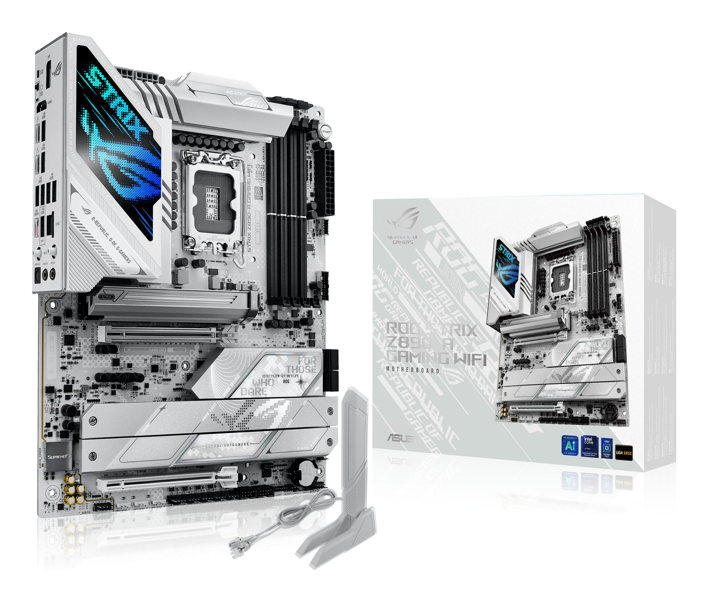 Asus ROG STRIX Z890-A GAMING WIFI, Intel Z890, 1851, ATX, 4 DDR5, HDMI, DP, 2 TB4, Wi-Fi 7, 2.5G LAN, PD 30W, RGB, 5x M.2
