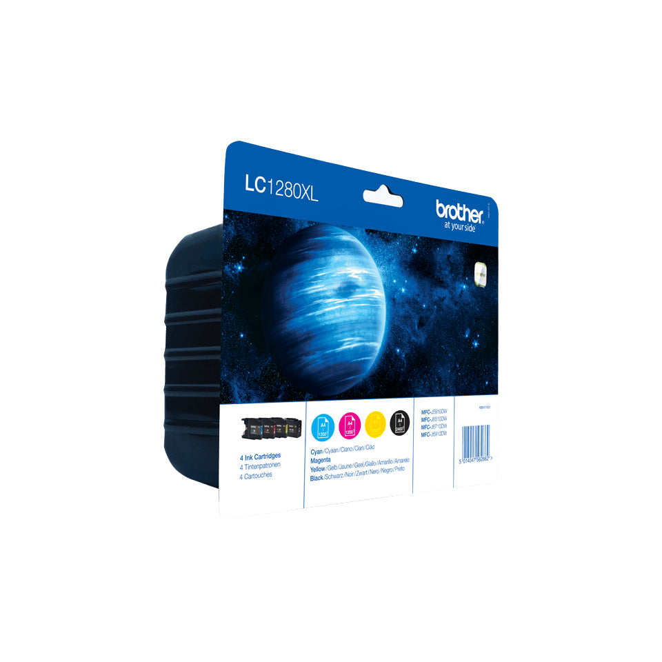 Brother LC-1280XL Genuine 4-Colour High-Yield Ink Multipack, 2,400 Pages, image 2