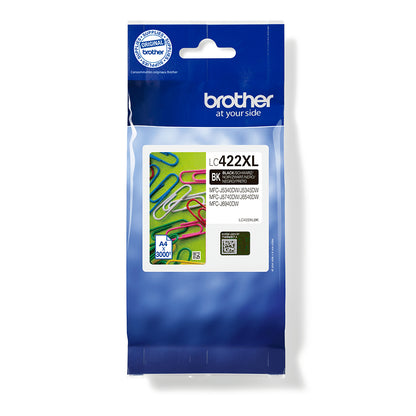 Brother LC-422XLBK Genuine Black High-Yield Ink Cartridge, 3,000 Pages