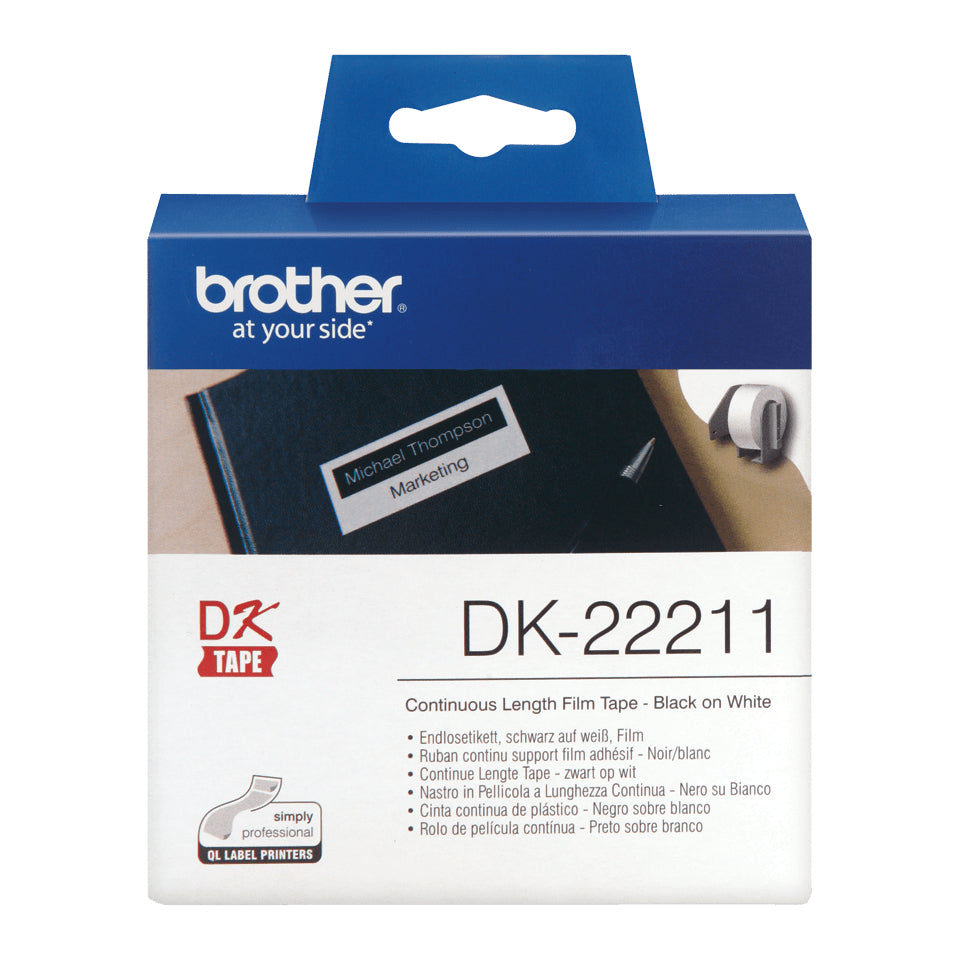 Brother DK-22211 White Continuous Film Tape, 29mm, 1 per Roll, image 2