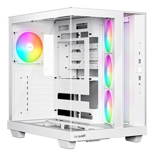 Be Quiet! Light Base 500 LX ARGB Gaming Case w/ Glass Front & Side, ATX, 4x ARGB Fans & ARGB Hub, USB-C 10Gbps, Asus BTF Compatible, White