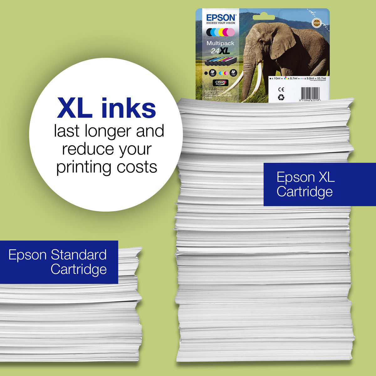 Epson 24 Genuine Cyan Ink Cartridge, 360 Pages, image 5
