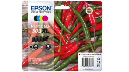 Epson 503XL Genuine 4-Colour High-Yield Ink Multipack, 550 Pages, C13T09R64010