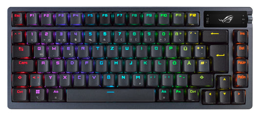 Asus ROG AZOTH Compact 75% Mechanical RGB Gaming Keyboard, Wireless/Btooth/USB, Hot-Swap ROG NX Red Switches, OLED Display, Control Knob, Mac Support