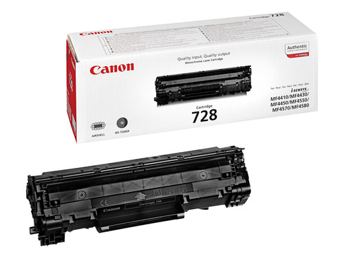 Canon 728 Genuine Black Toner Cartridge, 2,100 Pages