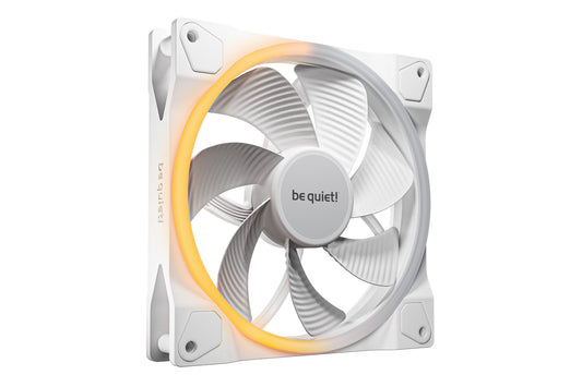 Be Quiet! (BL135) Light Wings 140mm PWM Reverse Blade ARGB Case Fan, Rifle Bearing, 20 LEDs, Front & Rear Lighting, Daisy-Chain, Up to 1300 RPM, White