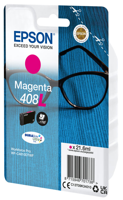 Epson 408L Genuine Magenta High-Yield Ink Cartridge, 1,700 Pages, image 2
