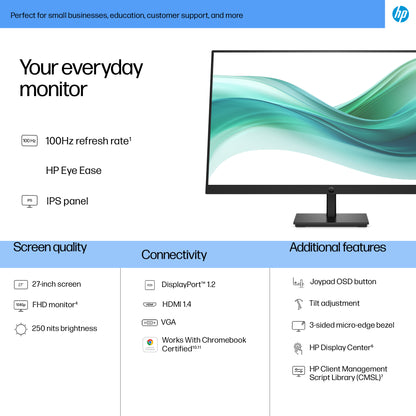 HP Series 3 Pro 27 inch FHD Monitor - 327pf 27" Full HD IPS Monitor, 100Hz, image 3