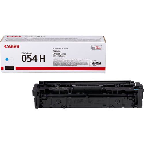 Canon 054H Genuine Cyan High-Yield Toner Cartridge, 2,300 Pages