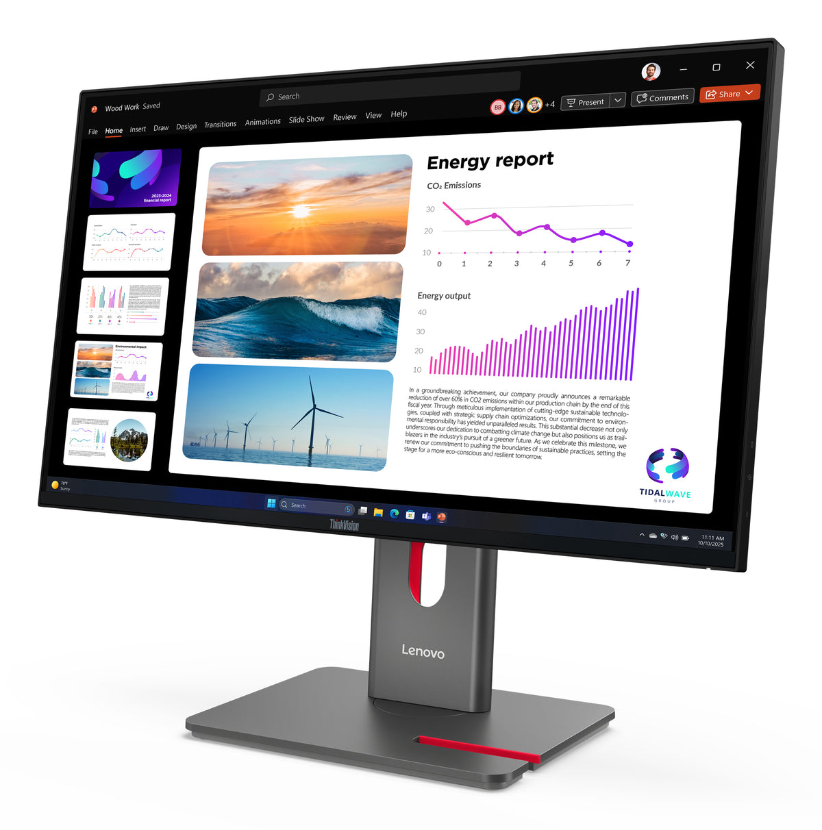 Lenovo ThinkVision P24Q-40 Monitor 23.8" QHD IPS Monitor, 120Hz, image 4
