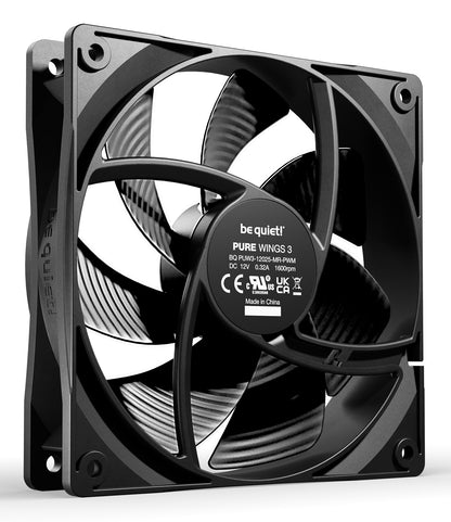 be quiet! Pure Wings 3 120mm, PWM Triple Pack Computer case Fan 12 cm Black 3-Pack, image 2