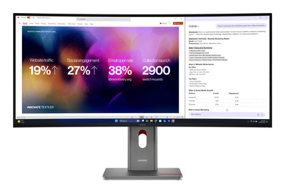 Lenovo ThinkVision P40WD-40 Monitor 39.7" 5120x2160 IPS Monitor, 120Hz