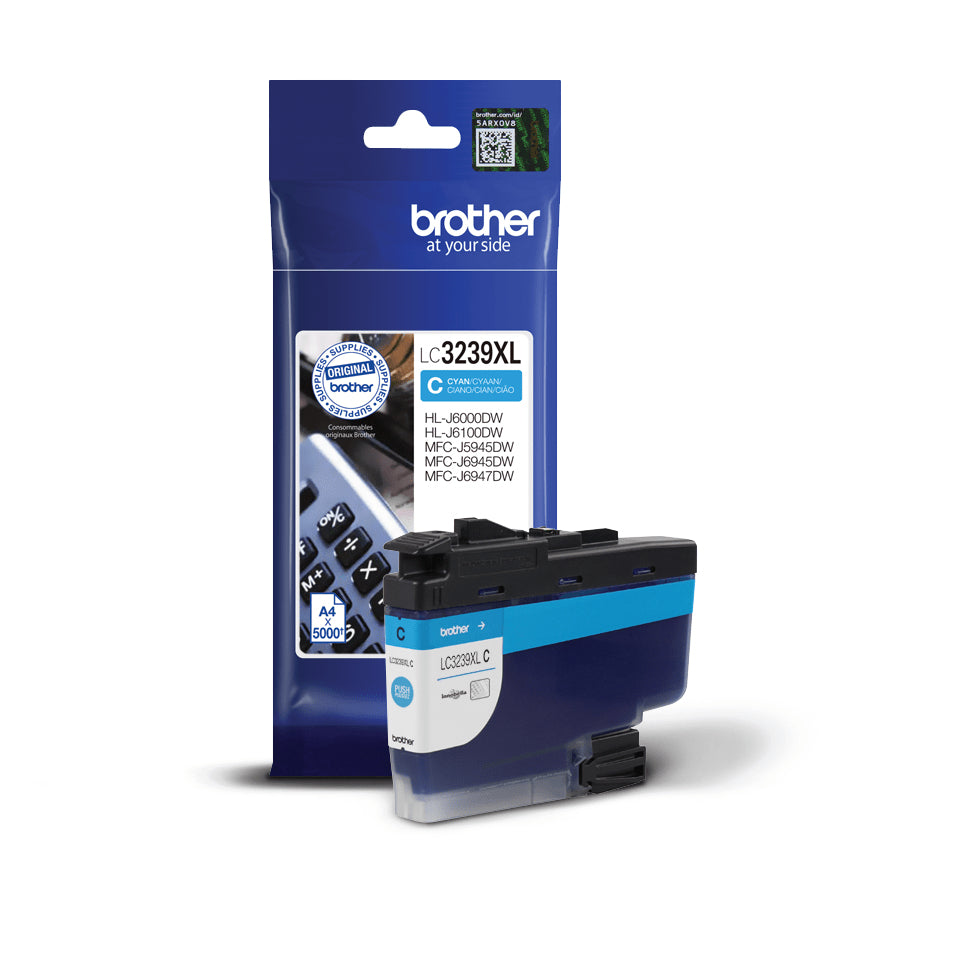 Brother LC-3239XLC Genuine Cyan High-Yield Ink Cartridge, 5,000 Pages, image 3