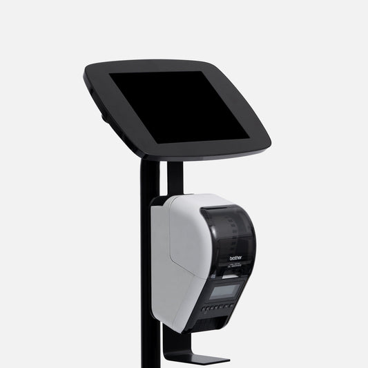 Bouncepad Original Elevate + Brother Printer Mount (inc USB Cable) | Apple iPad Air 6th Gen 11-inch (2024) | Black | Covered Front Camera and Home Button