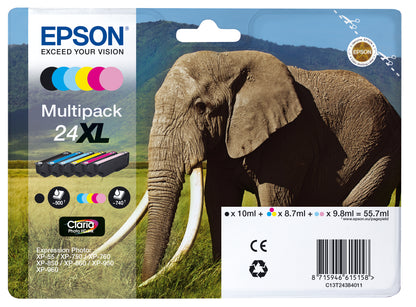 Epson 24XL Genuine 4-Colour High-Yield Ink Multipack