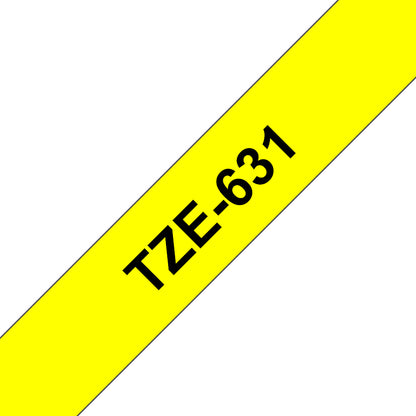 Brother TZe-631 Black on Yellow Label Tape, 12mm x 8m, image 2