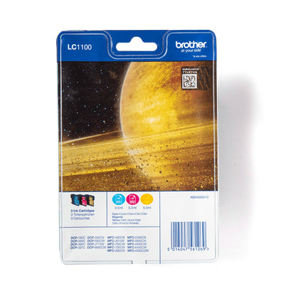 Brother LC-1100 Genuine 3-Colour Ink Multipack, 325 Pages