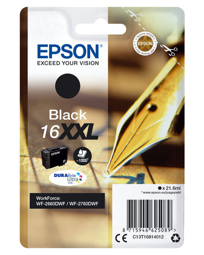 Epson 16XXL Genuine Black High-Yield Ink Cartridge, 1,000 Pages