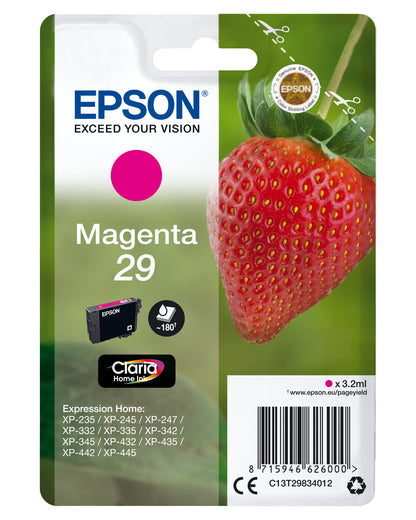 Epson 29 Genuine Magenta Ink Cartridge, 180 Pages