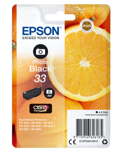 Epson 33 Genuine Black Ink Cartridge, 200 Pages