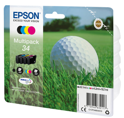 Epson 34 Genuine 4-Colour Ink Multipack, C13T34664010