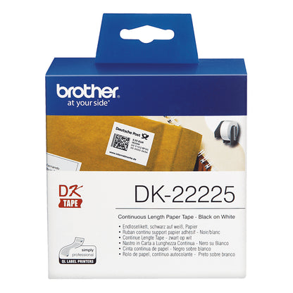 Brother DK-22225 Black on White Continuous Paper Tape, 38mm x 30.48m, image 3