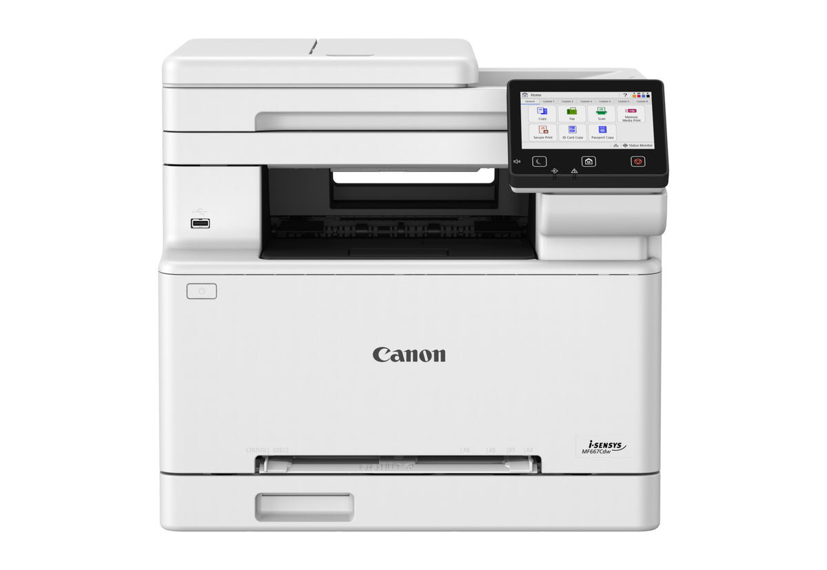 Canon i-SENSYS MF667Cdw A4 Colour Laser Multifunction Printer, 25ppm, Duplex, Wi-Fi