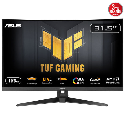 Asus TUF Gaming 31.5" QHD Curved Gaming Monitor (VG32WQ3B), 2560 x 1440, 0.5ms, 180Hz, ELMB, FreeSync, HDR, VESA