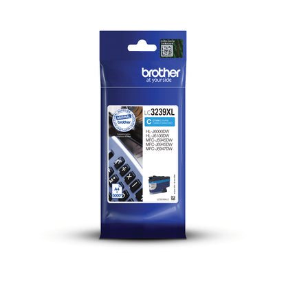 Brother LC-3239XLC Genuine Cyan High-Yield Ink Cartridge, 5,000 Pages